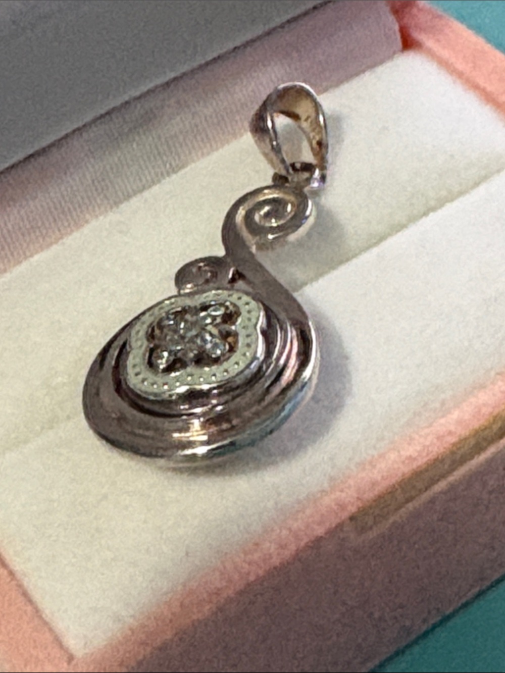 Sterling SilverPendant Clear Crystal Accent - Silver Jewel Pop by KAMELEON 33a